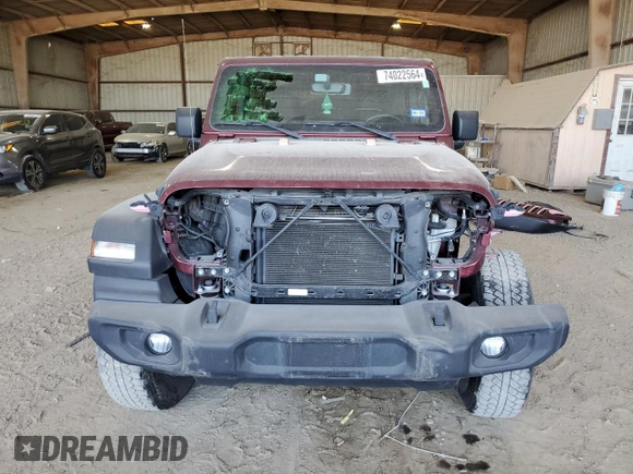 2021 Jeep Wrangler Unlimited Sport Altitude with VIN 1C4HJXDN7MW704830, listed as a Copart auction lot 74022564 with 42,319 mi miles and Salvage title. Bid and sale history available at DreamBid. Image 5.