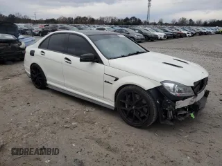 2012 Mercedes-Benz C 63 AMG with VIN WDDGF7HB1CA627046, listed as a Copart auction lot 82558534 with 110,149 mi miles and Salvage Title. Bid and sale history available at carsss.com. Image 4.