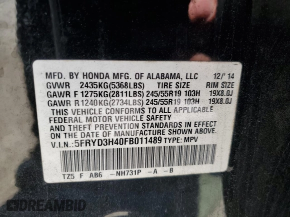 2015 Acura MDX Technology with VIN 5FRYD3H40FB011489, listed as a Copart auction lot 47529075 with 219,915 mi miles and Clean Title. Bid and sale history available at DreamBid. Image 13.