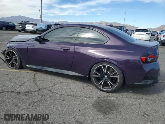 2022 BMW 2 Series M240i xDrive with VIN 3MW53CM0XN8C61591, listed as a Copart auction lot 45224845 with 24,015 mi miles and Salvage title. Bid and sale history available at DreamBid. Image 2.