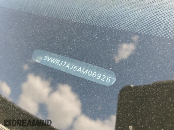 2010 Volkswagen Jetta Wolfsburg Edition with VIN 3VWRJ7AJ6AM069257, listed as a Copart auction lot 73433594 with 184,190 mi miles and Salvage title. Bid and sale history available at DreamBid. Image 12.