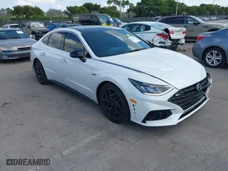 2021 Hyundai Sonata N Line with VIN 5NPEK4JC7MH125036, listed as a IAAI auction lot 41813459 with 32,131 mi miles. Bid and sale history available at carsss.com. Image 1.