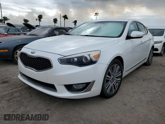 2014 Kia Cadenza Premium with VIN KNALN4D77E5145038, listed as a Copart auction lot 75134194 with 0 mi miles and Salvage Title. Bid and sale history available at carsss.com. Image 1.