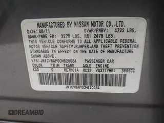 2012 Infiniti G37 Journey with VIN JN1CV6AP0CM620084, listed as a IAAI auction lot 41785352 with 108,836 mi miles. Bid and sale history available at carsss.com. Image 9.
