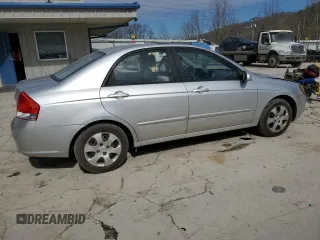 2009 Kia Spectra EX with VIN KNAFE221195655309, listed as a Copart auction lot 46620985 with 105,607 mi miles and Salvage Title. Bid and sale history available at DreamBid. Image 3.