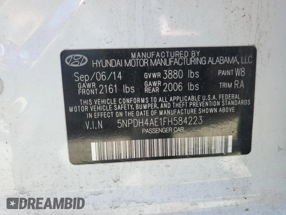 2015 Hyundai Elantra SE z VIN 5NPDH4AE1FH584223, wystawiony jako Copart lot #50069615 z przebiegiem 178 284 mil mil oraz Szkoda całkowita • Salvage title. Historia ofert i sprzedaży dostępna na DreamBid. Obrazek 12.