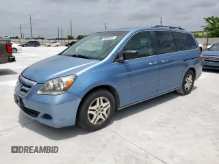 2006 Honda Odyssey EX-L z VIN 5FNRL38796B127924, wystawiony jako Copart lot #59506325 z przebiegiem 150 593 mil mil oraz Czysty tytuł • Clean title. Historia ofert i sprzedaży dostępna na DreamBid. Obrazek 1.