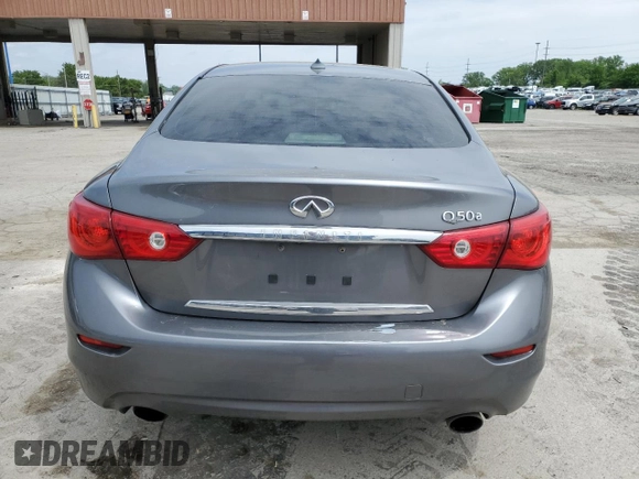 2015 Infiniti Q50 with VIN JN1BV7AP7FM355170, listed as a Copart auction lot 57448855 with 207,871 mi miles and Salvage title. Bid and sale history available at DreamBid. Image 6.