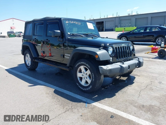 2017 Jeep Wrangler Unlimited Sport with VIN 1C4BJWDG7HL544974, listed as a IAAI auction lot 42603521 with 96,878 mi miles and . Bid and sale history available at DreamBid. Image 1.