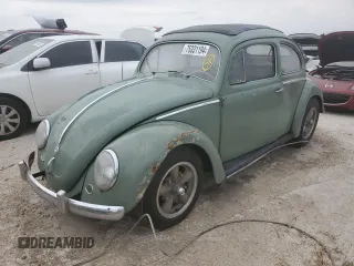 1957 Volkswagen Beetle with VIN 1308207, listed as a Copart auction lot 75331194 with 64,862 mi miles and Non Repairable. Bid and sale history available at DreamBid. Image 1.