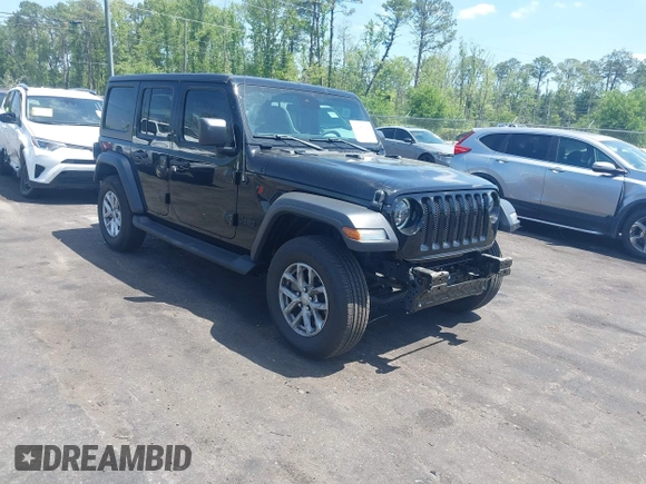 2023 Jeep Wrangler Sport S with VIN 1C4HJXDN5PW671167, listed as a IAAI auction lot 42176127 with 1,230 mi miles and . Bid and sale history available at DreamBid. Image 1.