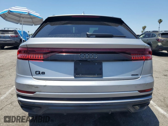 2022 Audi Q8 Premium Plus with VIN WA1EVBF18ND034572, listed as a Copart auction lot 57704485 with 28,246 mi miles and Salvage title. Bid and sale history available at DreamBid. Image 6.