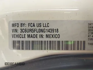 2022 Ram 2500 Laramie with VIN 3C6UR5FL0NG143918, listed as a IAAI auction lot 42373907 with 91,918 mi miles and . Bid and sale history available at DreamBid. Image 9.