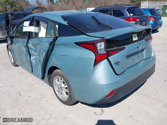 2020 Toyota Prius L Eco with VIN JTDKARFU8L3121625, listed as a IAAI auction lot 41700747 with 79,721 mi miles. Bid and sale history available at carsss.com. Image 3.