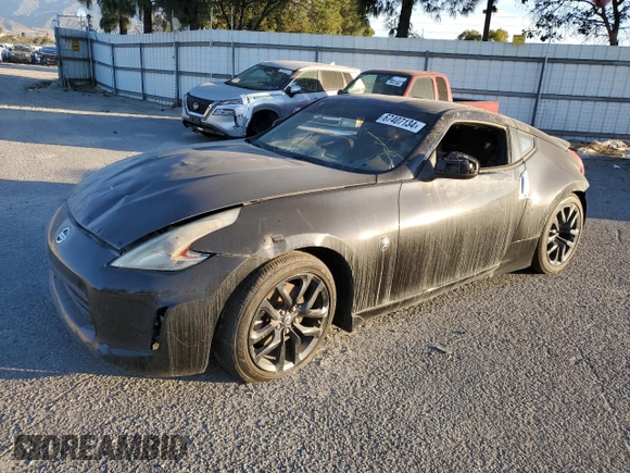 2015 Nissan 370Z with VIN JN1AZ4EH8FM444456, listed as a Copart auction lot 67407134 with 58,513 mi miles and Salvage Title. Bid and sale history available at carsss.com. Image 1.