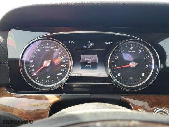 2017 Mercedes-Benz E-Class E 300 Luxury with VIN WDDZF4KB7HA159637, listed as a Copart auction lot 46474585 with 74,967 mi miles and Salvage Title. Bid and sale history available at carsss.com. Image 9.