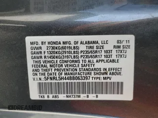 2011 Honda Odyssey EX с VIN 5FNRL5H44BB063397, выставлен на аукционе Copart как лот 50089575 с пробегом 249 959 миль миль и Списание • Salvage title. История ставок и продаж доступна на DreamBid. Изображение 13.