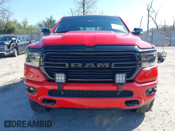 2021 Ram 1500 Big Horn with VIN 1C6SRFFT3MN677725, listed as a IAAI auction lot 41989636 with 37,784 mi miles and . Bid and sale history available at DreamBid. Image 10.