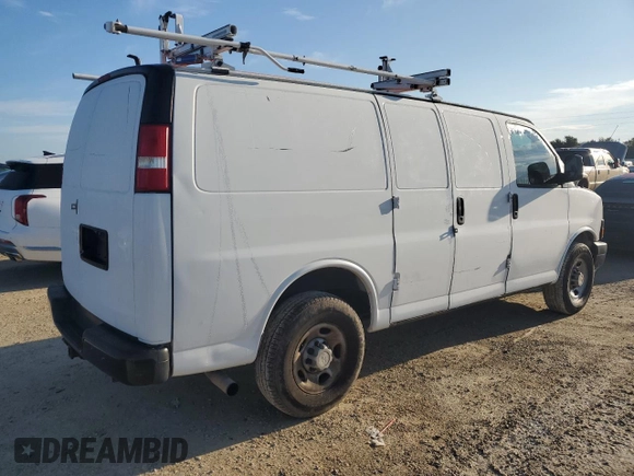 2019 Chevrolet Express Cargo Van with VIN 1GCWGAFGXK1203748, listed as a Copart auction lot 84944724 with 153,908 mi miles and Non Repairable. Bid and sale history available at carsss.com. Image 3.