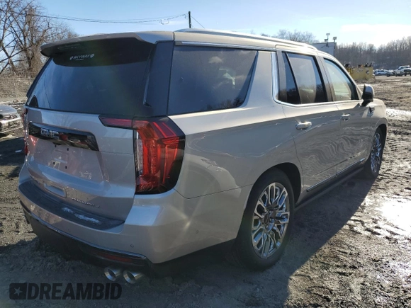 2023 GMC Yukon Denali Ultimate with VIN 1GKS2EKL5PR340438, listed as a Copart auction lot 43008615 with 8,747 mi miles and Salvage Title. Bid and sale history available at carsss.com. Image 3.