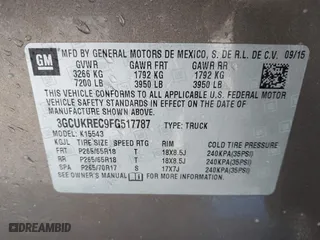2015 Chevrolet Silverado 1500 LT with VIN 3GCUKREC9FG517787, listed as a IAAI auction lot 41400803 with 254,489 mi miles. Bid and sale history available at carsss.com. Image 9.
