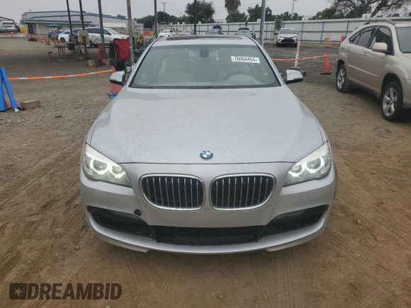 2013 BMW 7 Series 740i with VIN WBAYA6C53DD143952, listed as a Copart auction lot 76064454 with 119,896 mi miles and Clean Title. Bid and sale history available at carsss.com. Image 5.