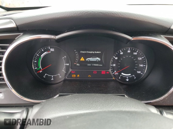 2013 Kia Optima Hybrid LX with VIN KNAGM4AD2D5060797, listed as a Copart auction lot 57006234 with 119,443 mi miles and Clean Title. Bid and sale history available at carsss.com. Image 9.