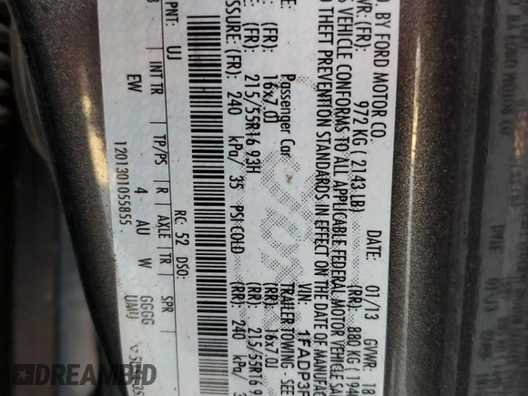 2013 Ford Focus SE z VIN 1FADP3F22DL233878, wystawiony jako Copart lot #52598475 z przebiegiem 131 539 mil mil oraz Szkoda całkowita • Salvage title. Historia ofert i sprzedaży dostępna na DreamBid. Obrazek 13.