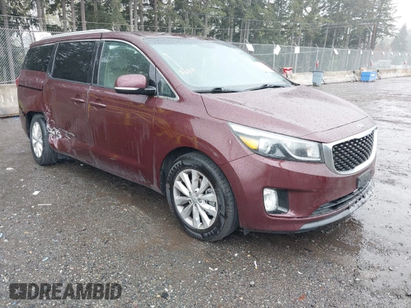 2015 Kia Sedona EX with VIN KNDMC5C17F6025686, listed as a IAAI auction lot 42020341 with 86,267 mi miles. Bid and sale history available at carsss.com. Image 1.