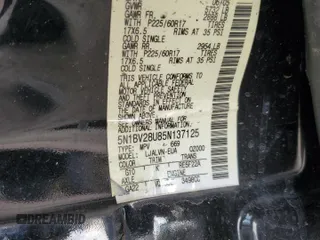 2005 Nissan Quest SE with VIN 5N1BV28U85N137125, listed as a Copart auction lot 85055754 with 207,201 mi miles and Salvage Title. Bid and sale history available at carsss.com. Image 16.