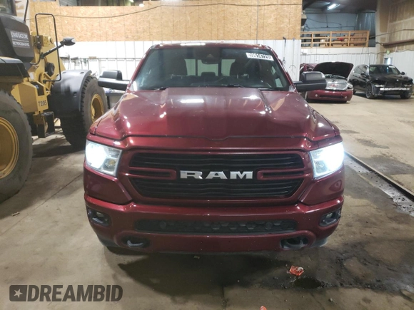 2021 Ram 1500 Big Horn with VIN 1C6SRFFTXMN804714, listed as a Copart auction lot 59614725 with 76,219 mi miles and Clean title. Bid and sale history available at DreamBid. Image 5.