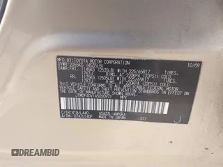 2010 Toyota RAV4 Ltd with VIN JTMDF4DV1A5020971, listed as a IAAI auction lot 41336888 with 214,838 mi miles. Bid and sale history available at carsss.com. Image 9.
