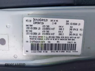 2001 Chrysler Town & Country with VIN 2C4GP543X1R193874, listed as a IAAI auction lot 41772904 with 178,763 mi miles and . Bid and sale history available at DreamBid. Image 9.