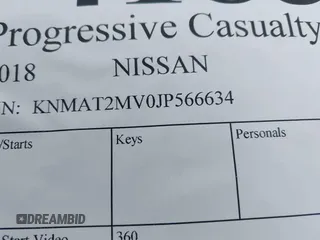 2018 Nissan Rogue SV with VIN KNMAT2MV0JP566634, listed as a IAAI auction lot 41858123 with 1 mi miles. Bid and sale history available at carsss.com. Image 9.