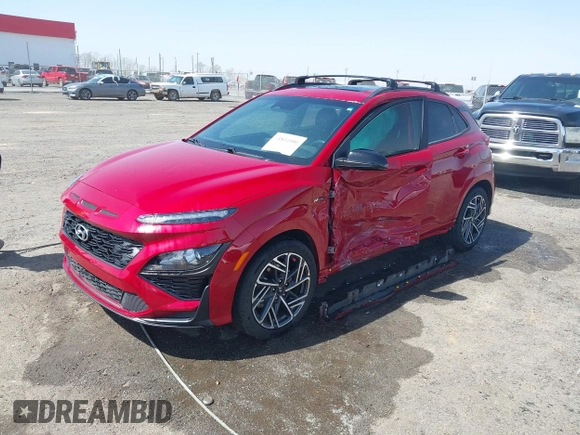 2023 Hyundai Kona N Line with VIN KM8K33A39PU951418, listed as a IAAI auction lot 41834000 with 31,046 mi miles and . Bid and sale history available at carsss.com. Image 18.