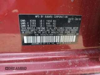 2019 Subaru Impreza Special Sports with VIN 4S3GTAJ66K1710998, listed as a Copart auction lot 61895175 with Not provided miles and Salvage title. Bid and sale history available at DreamBid. Image 12.