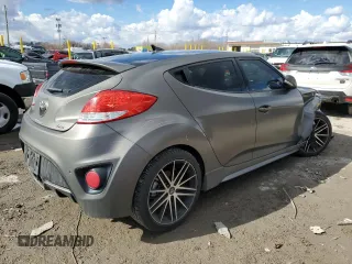 2013 Hyundai Veloster Turbo with VIN KMHTC6AE1DU124502, listed as a Copart auction lot 46489915 with 143,526 mi miles and Salvage title. Bid and sale history available at DreamBid. Image 3.