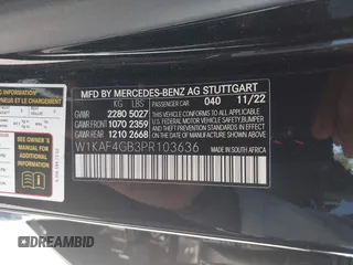 2023 Mercedes-Benz C 300 с VIN W1KAF4GB3PR103636, выставлен на аукционе IAAI как лот 42489731 с пробегом 26 524 миль миль и . История ставок и продаж доступна на DreamBid. Изображение 9.