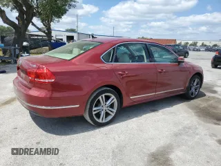 2015 Volkswagen Passat SEL Premium with VIN 1VWCT7A33FC123141, listed as a Copart auction lot 53284595 with 87,450 mi miles and Salvage title. Bid and sale history available at DreamBid. Image 3.