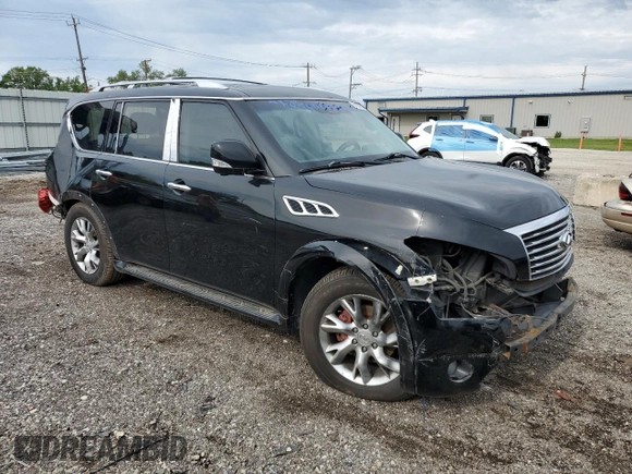 2011 Infiniti QX56 7-passenger with VIN JN8AZ2NE4B9006770, listed as a Copart auction lot 61839625 with 208,427 mi miles and Salvage title. Bid and sale history available at DreamBid. Image 4.