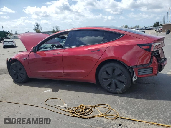 2025 Tesla Model 3 Long Range with VIN 5YJ3E1EA4SF897642, listed as a Copart auction lot 55498795 with 6,099 mi miles and Salvage title. Bid and sale history available at DreamBid. Image 2.