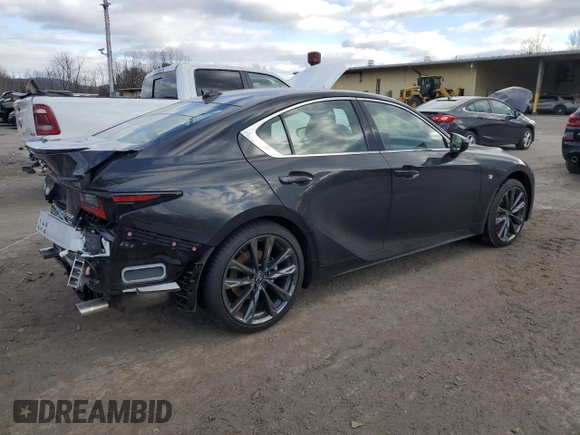 2024 Lexus IS 350 F Sport with VIN JTHGZ1E27R5036092, listed as a Copart auction lot 88706965 with 5,697 mi miles and Salvage title. Bid and sale history available at DreamBid. Image 3.