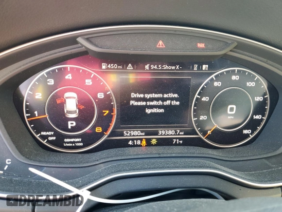 2018 Audi Q5 Premium Plus with VIN WA1BNAFY0J2056212, listed as a Copart auction lot 57996285 with 52,980 mi miles and Salvage title. Bid and sale history available at DreamBid. Image 9.