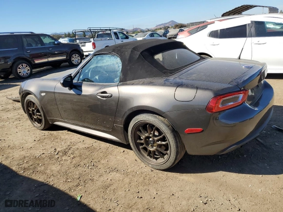 2017 FIAT 124 Spider Classica with VIN JC1NFAEK3H0102762, listed as a Copart auction lot 77466204 with 26,600 mi miles and Salvage Title. Bid and sale history available at carsss.com. Image 2.
