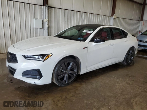 2022 Acura TLX w/A-Spec Package with VIN 19UUB5F59NA002022, listed as a Copart auction lot 59362675 with 43,724 mi miles and Salvage title. Bid and sale history available at DreamBid. Image 1.