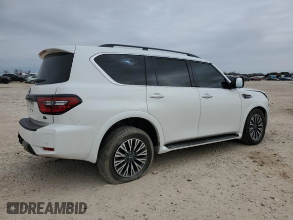 2023 Nissan Armada SL with VIN JN8AY2BB9P9837556, listed as a Copart auction lot 46731335 with 24,505 mi miles and Salvage Title. Bid and sale history available at carsss.com. Image 3.
