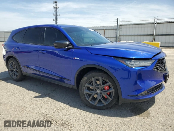 2022 Acura MDX w/A-Spec Package with VIN 5J8YE1H02NL041977, listed as a Copart auction lot 54224465 with 54,585 mi miles and Salvage title. Bid and sale history available at DreamBid. Image 4.