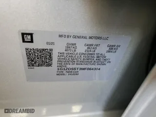 2021 Chevrolet Malibu LT with VIN 1G1ZD5ST3MF064304, listed as a Copart auction lot 46102095 with 81,013 mi miles and Salvage Title. Bid and sale history available at carsss.com. Image 12.