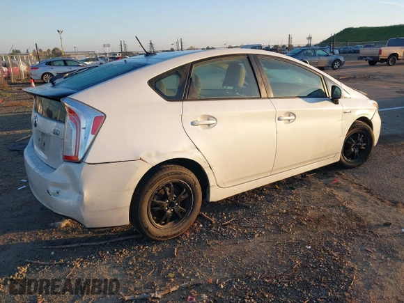 2013 Toyota Prius One with VIN JTDKN3DU5D0356118, listed as a IAAI auction lot 41892349 with 181,558 mi miles. Bid and sale history available at carsss.com. Image 4.