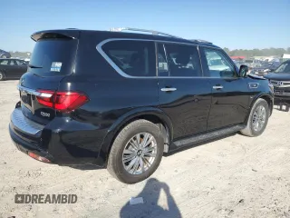 2020 Infiniti QX80 LUXE with VIN JN8AZ2NF6L9704744, listed as a Copart auction lot 80710184 with 89,701 mi miles and Salvage Title. Bid and sale history available at carsss.com. Image 3.